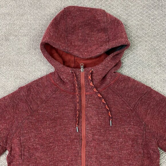 Outdoor Research Flurry Hooded Jacket Women's Medium Red Maroon Wool Blend - Picture 2 of 15